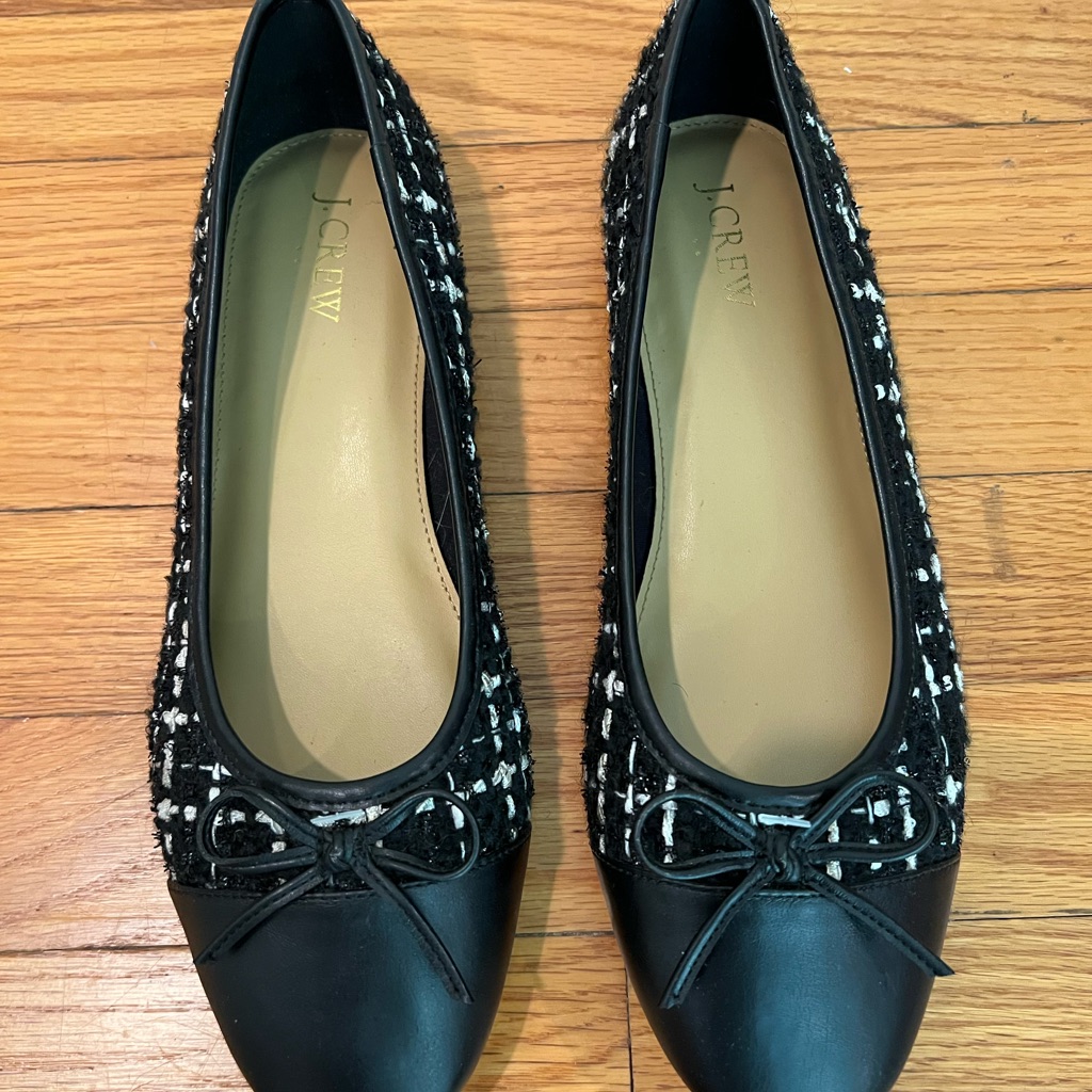 J. Crew Black And White Textured Loafers